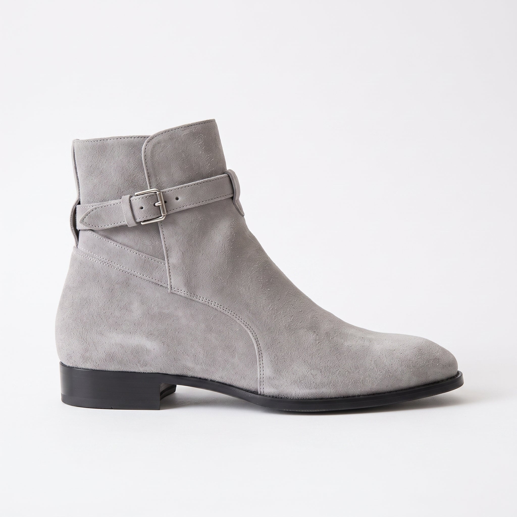 Men's Light Gray Plain-Toe Suede Jodhpur Boots — Hardwick