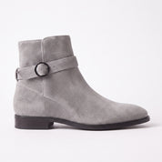 Men's Light Gray Plain-Toe Suede Jodhpur Boots — Hollard