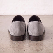 Men's Light Gray Plain-Toe Suede Loafers — Aubrey