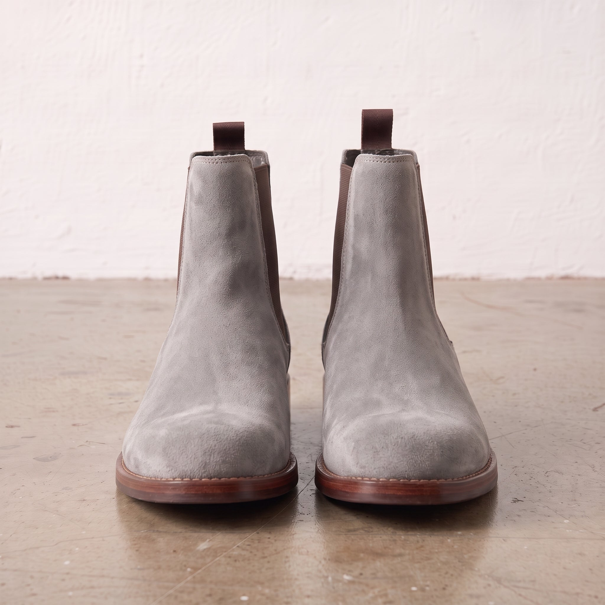 Men's Light Gray Suede Chelsea Boots — Addingham