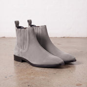 Men's Light Gray Suede Chelsea Boots — Calder