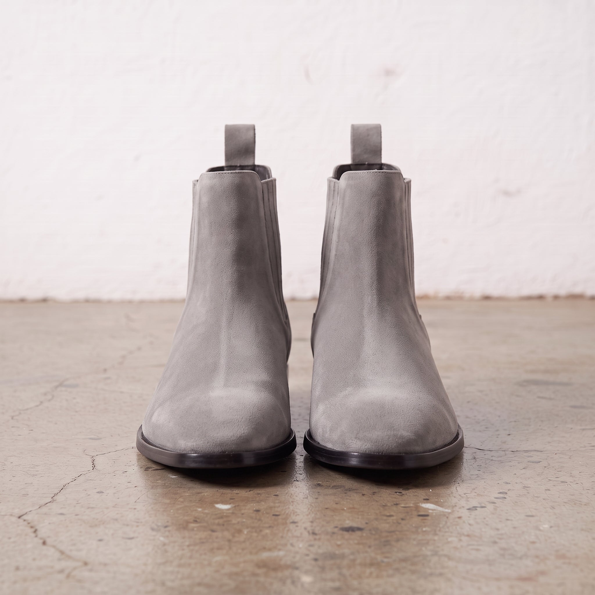 Men's Light Gray Suede Chelsea Boots — Calder