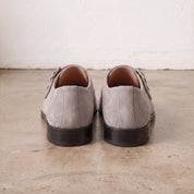 Men's Light Gray Suede Double Monk Strap Shoes — Lowell