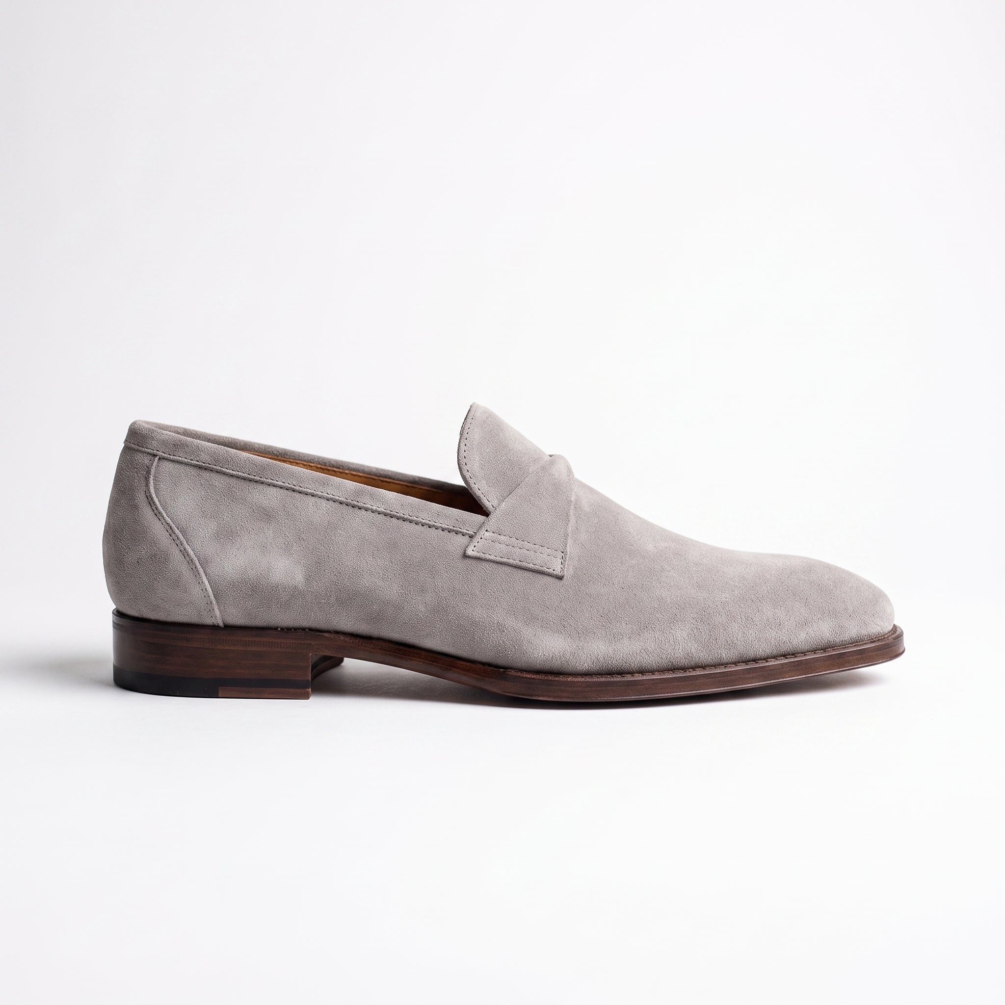 Men's Light Gray Suede Loafers — Hamley — Hamley