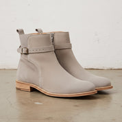 Men's Light Gray Plain-Toe Suede Jodhpur Ankle Boots — Kersley