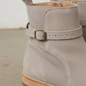 Men's Light Gray Plain-Toe Suede Jodhpur Ankle Boots — Kersley