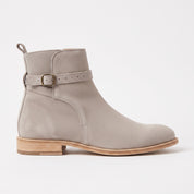 Men's Light Gray Plain-Toe Suede Jodhpur Ankle Boots — Kersley