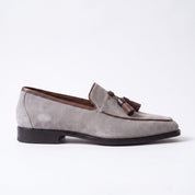 Men's Light Gray Suede Tassel Loafers — Bilsdale — Bilsdale