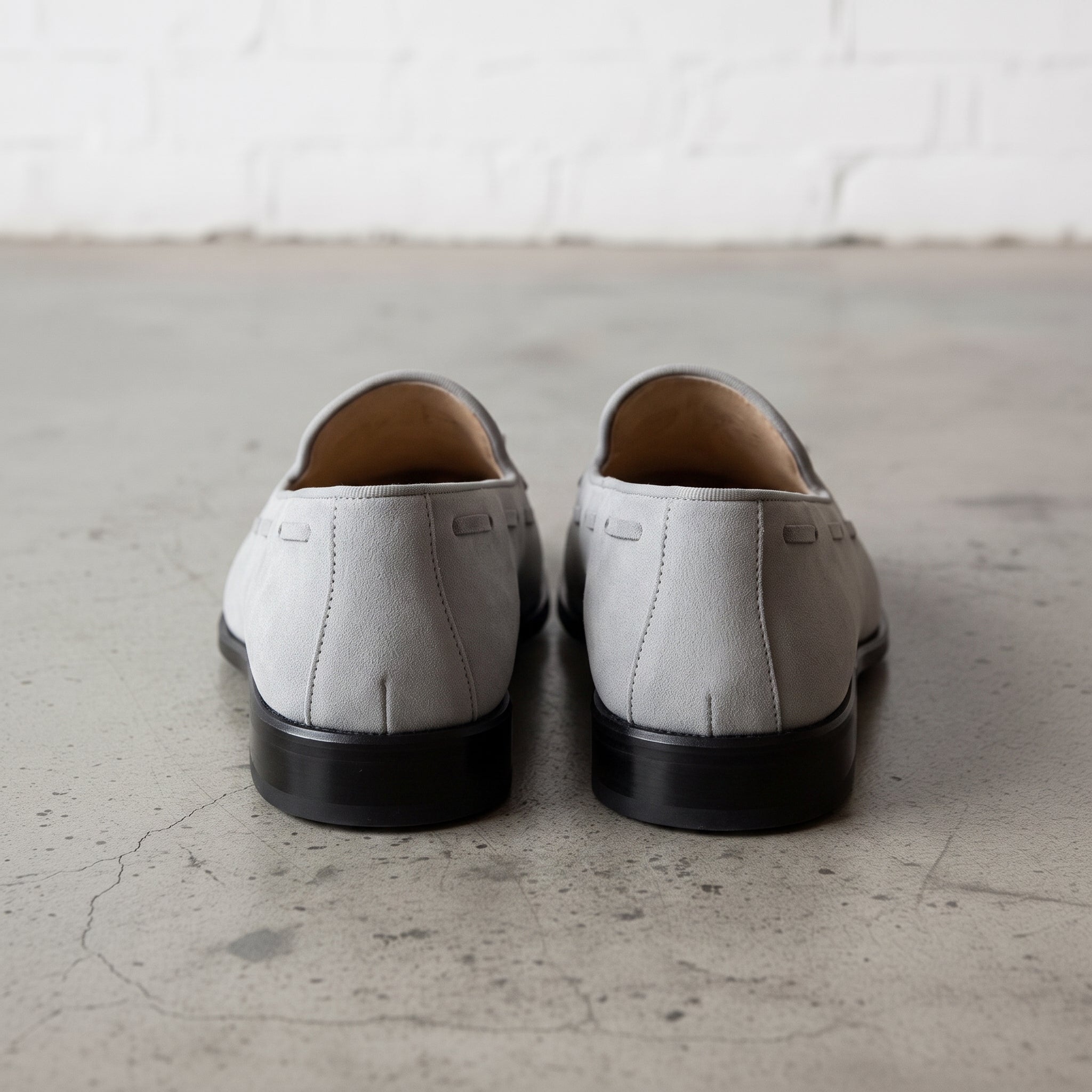 Men's Light Gray Suede Tassel Loafers — Woolton