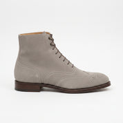 Men's Light Gray Wingtip Suede Lace-Up Ankle Boots — Emberton