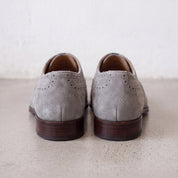 Men's Light Gray Wingtip Suede Oxfords — Galsworthy