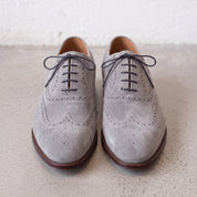 Men's Light Gray Wingtip Suede Oxfords — Galsworthy