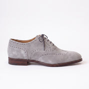 Men's Light Gray Wingtip Suede Oxfords — Galsworthy