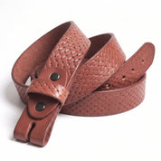 Men's Reddish Brown Leather Belt Strap — Adgrove