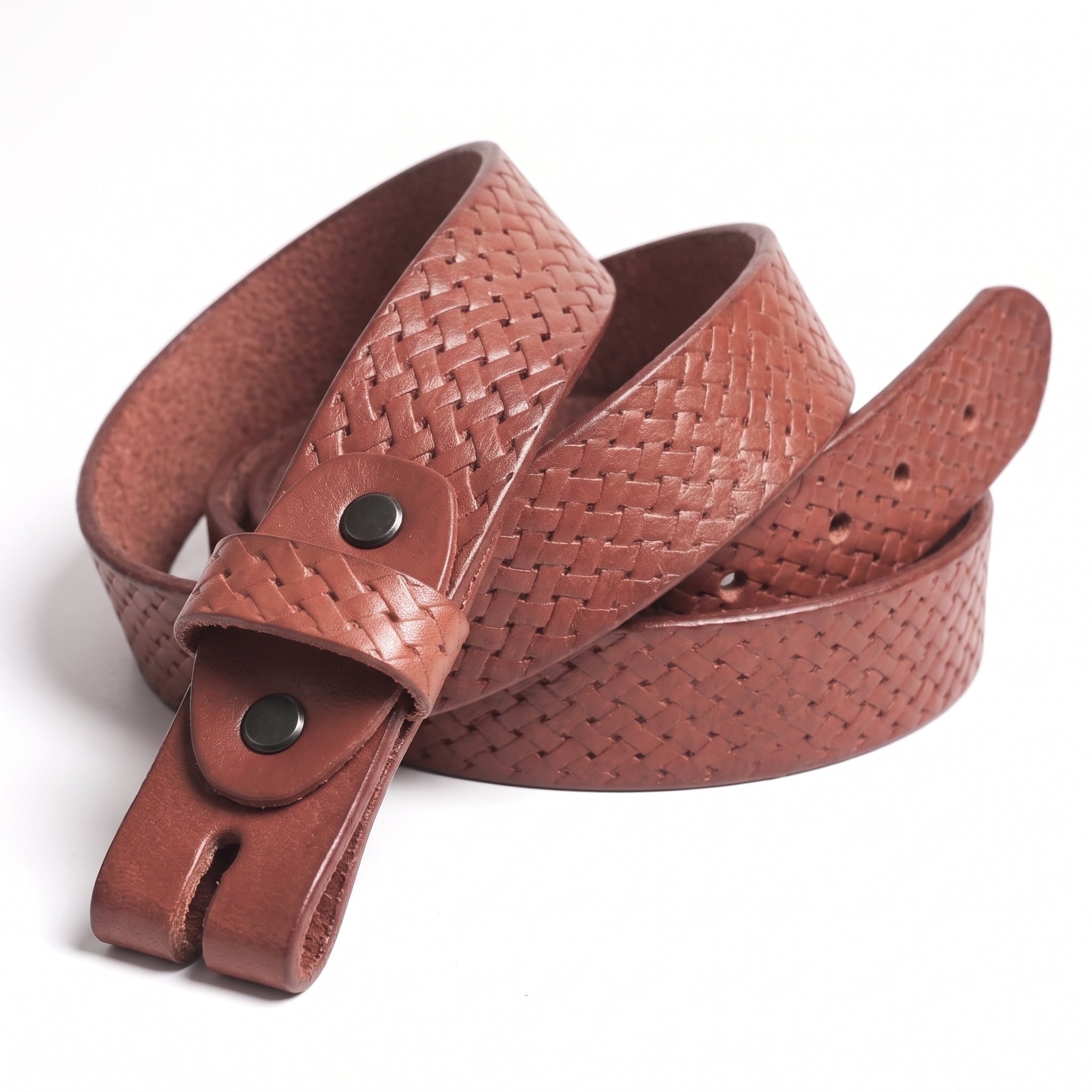 Men's Reddish Brown Leather Belt Strap — Adgrove
