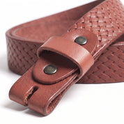 Men's Reddish Brown Leather Belt Strap — Adgrove