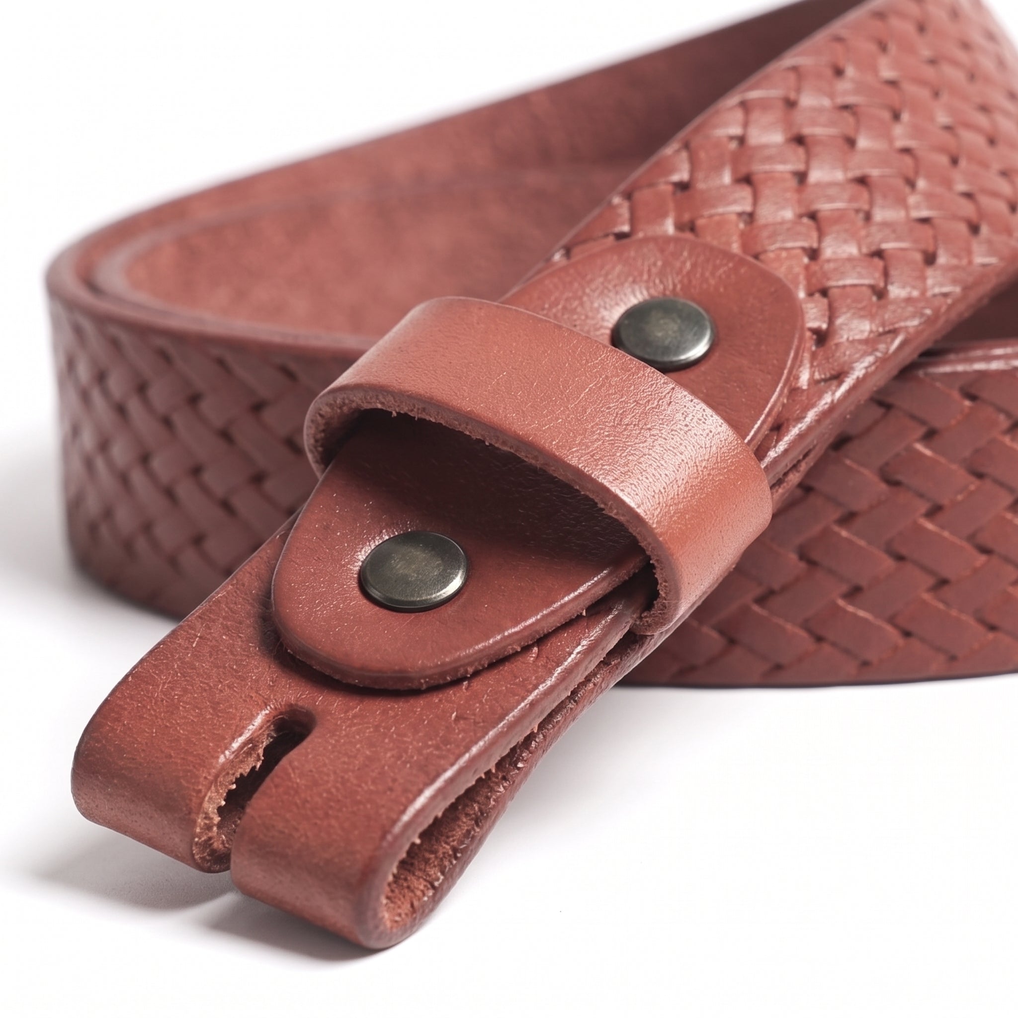 Men's Reddish Brown Leather Belt Strap — Adgrove