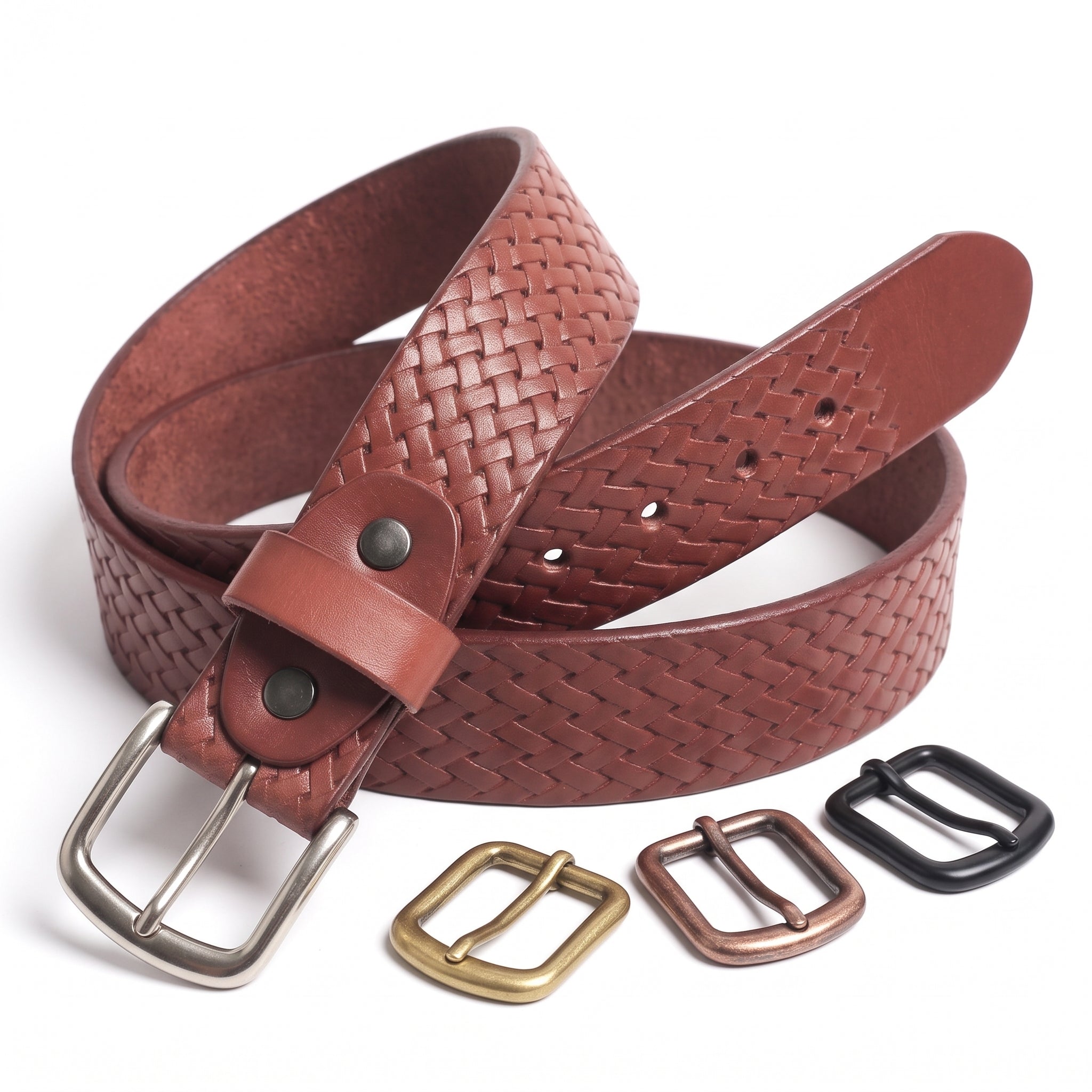 Men's Reddish Brown Leather Belt Strap — Adgrove