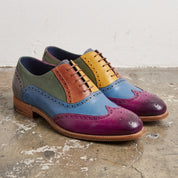 Men's Multicolor Wingtip Leather Brogue Oxfords — Strachan