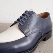 Men's Navy and White Two-Tone Leather Derby Shoes — Fosbrooke — Fosbrooke