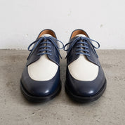 Men's Navy and White Two-Tone Leather Derby Shoes — Fosbrooke — Fosbrooke