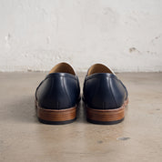 Men's Navy and White Two-Tone Leather Loafers — Elham