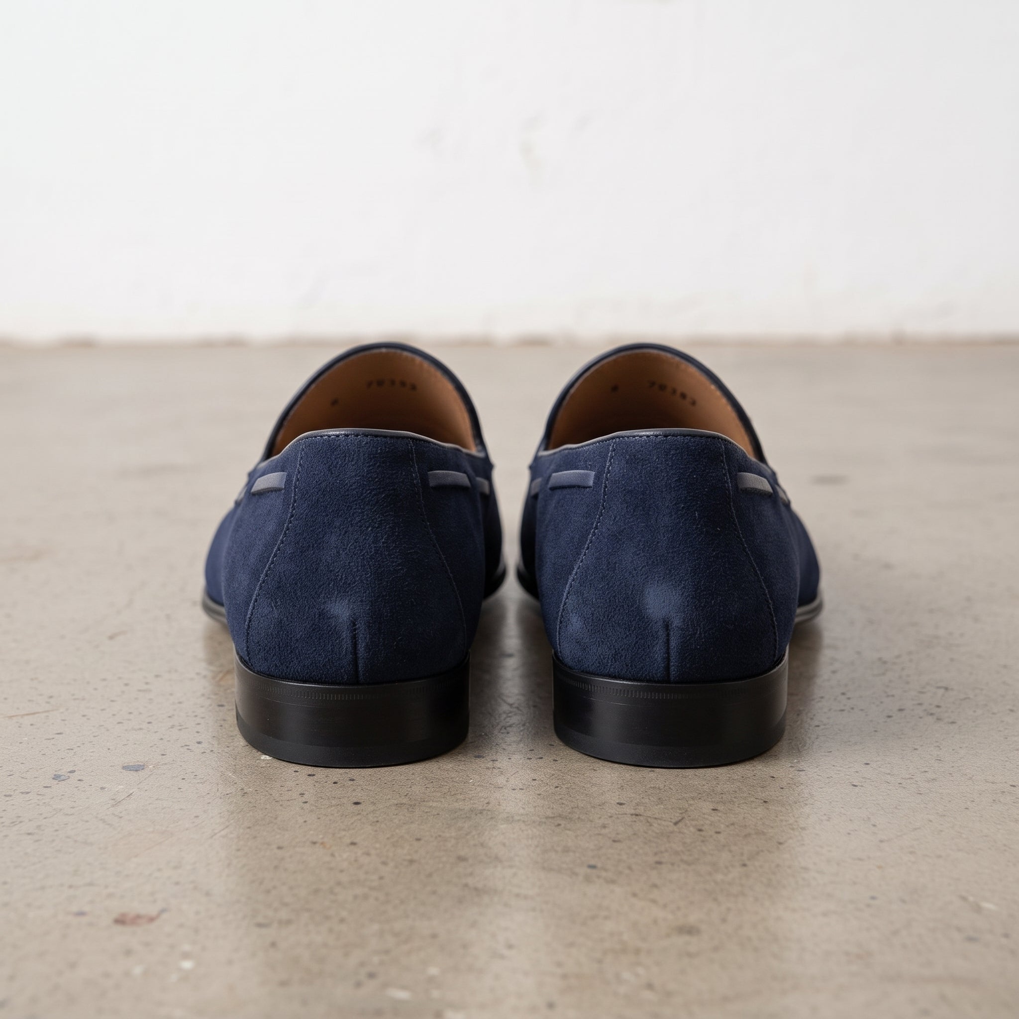 Men's Navy Apron-Toe Suede Tassel Loafers — Adscombe