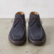 Men's Navy Blue Apron-Toe Suede Chukka Boots — Bathampton