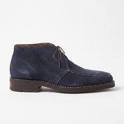 Men's Navy Blue Apron-Toe Suede Chukka Boots — Bathampton