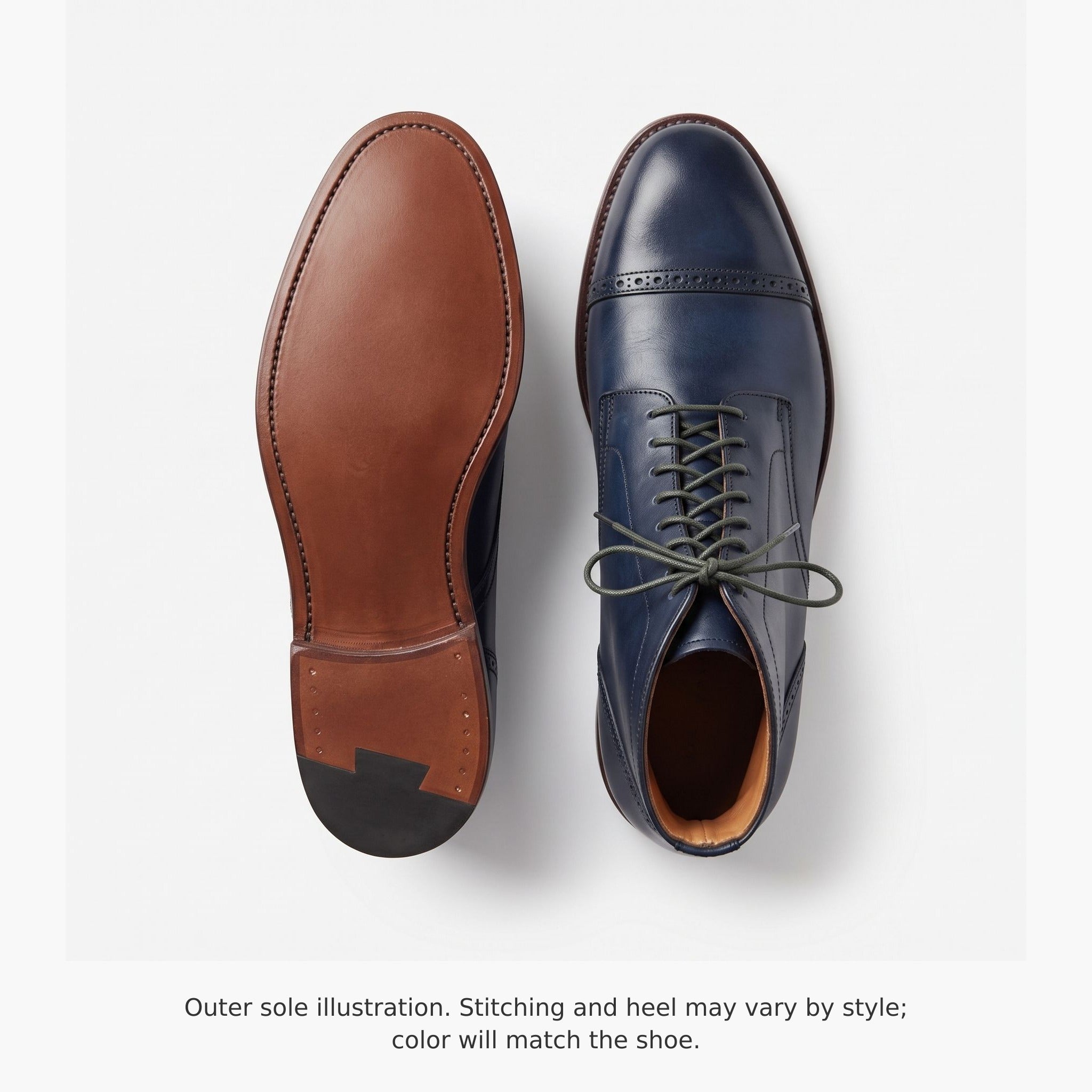 Men's Navy Blue Cap-Toe Leather Oxfords — Dwight