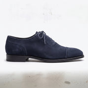 Men's Navy Blue Cap-Toe Suede Oxfords — Humber