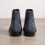 Men's Navy Blue Plain-Toe Suede Ankle Boots — Brewster