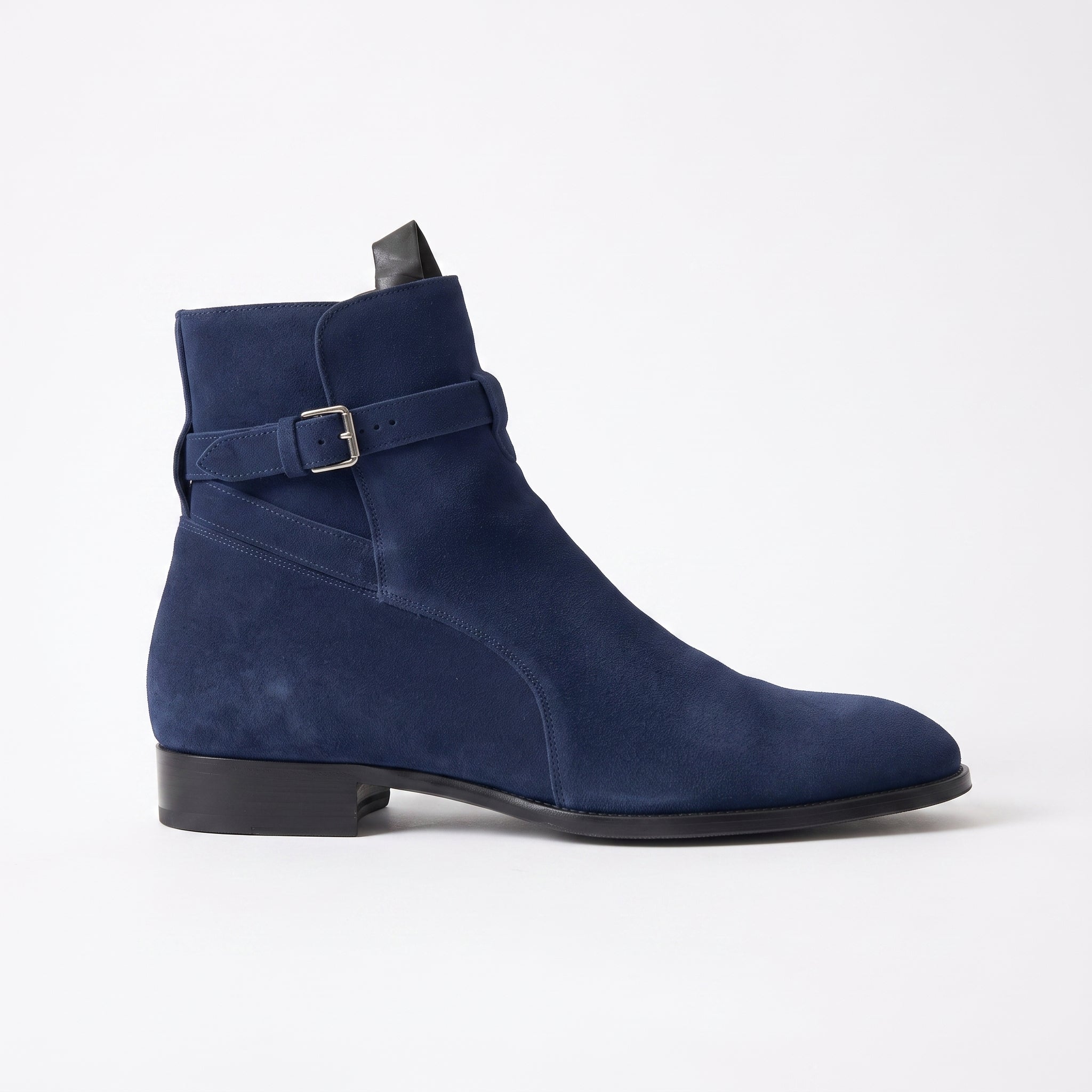Men's Navy Blue Plain-Toe Suede Jodhpur Boots — Hardwick