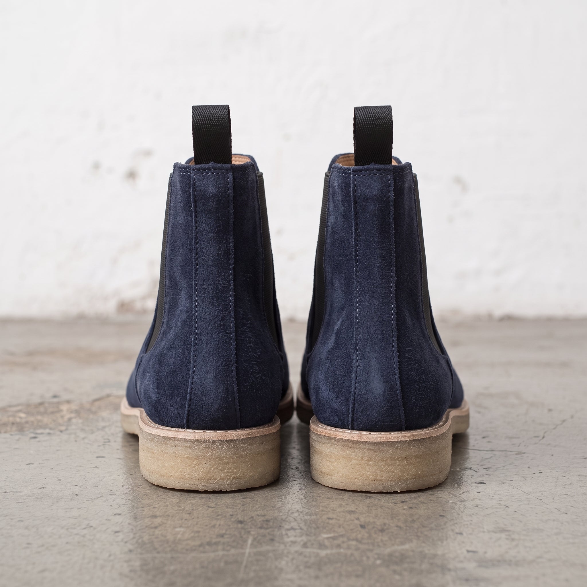 Men's Navy Blue Suede Chelsea Boots — Aymer