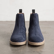 Men's Navy Blue Suede Chelsea Boots — Aymer