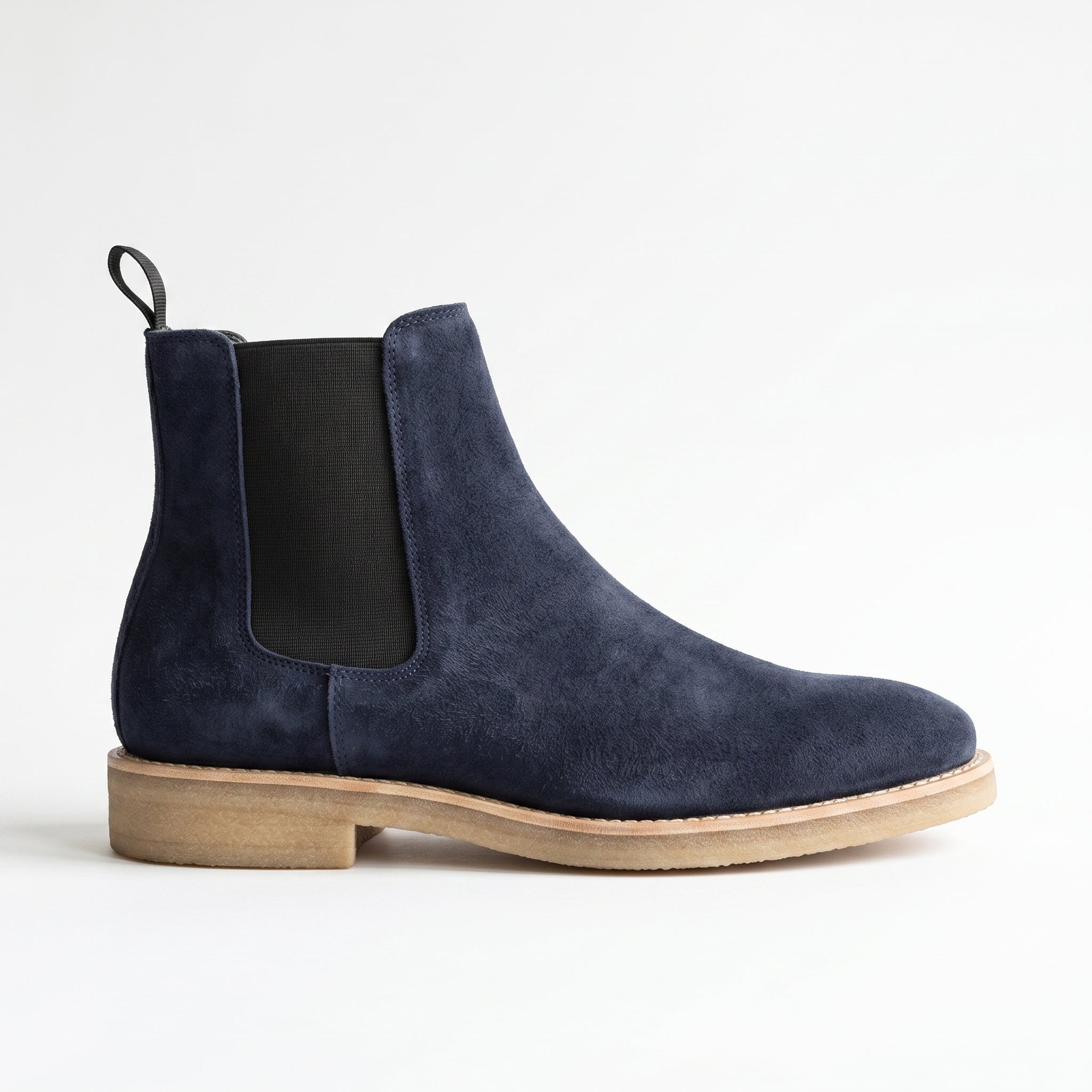 Men's Navy Blue Suede Chelsea Boots — Aymer