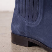 Men's Navy Blue Suede Chelsea Boots — Calder