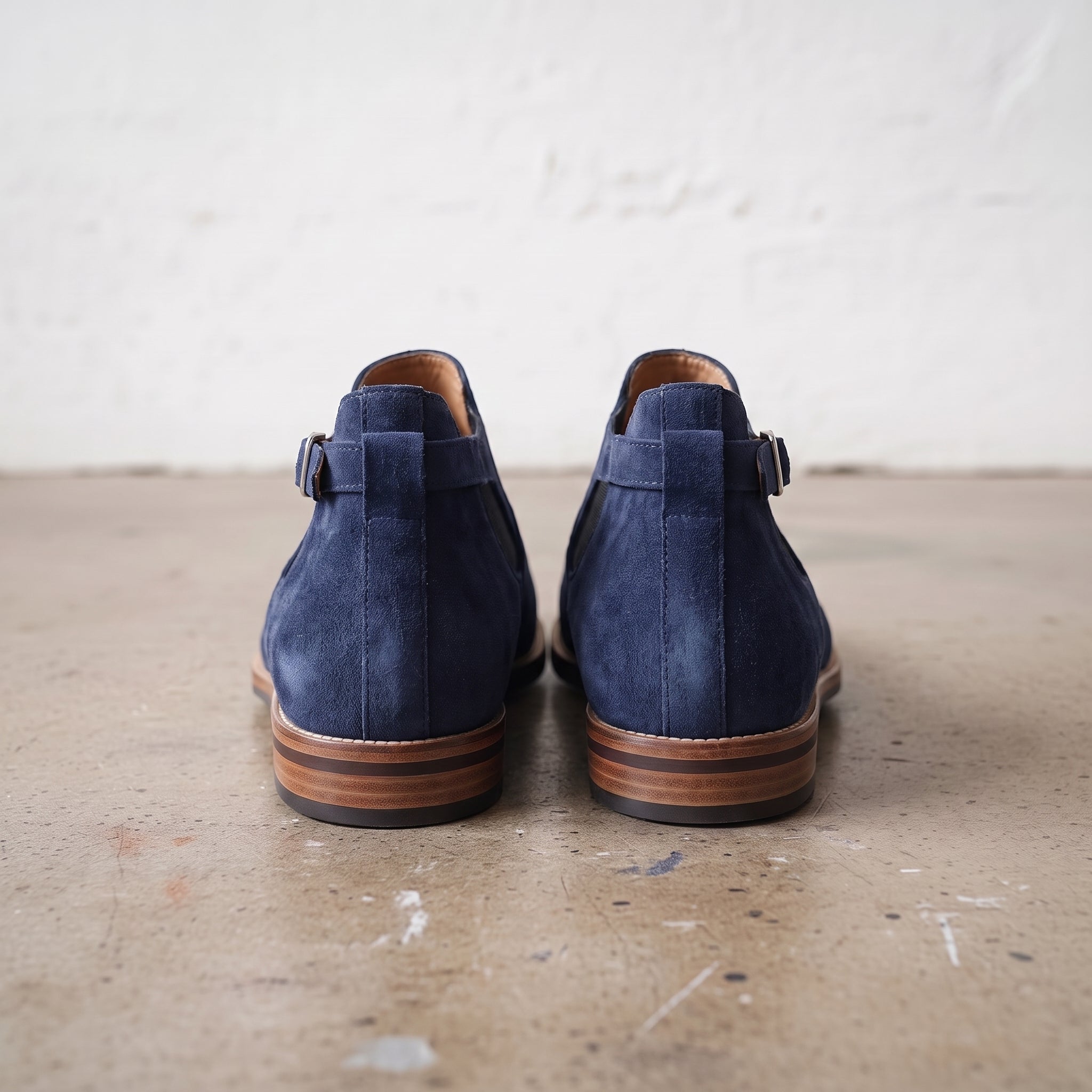 Men's Navy Blue Suede Chelsea Boots — Wickham