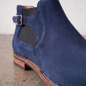 Men's Navy Blue Suede Chelsea Boots — Wickham