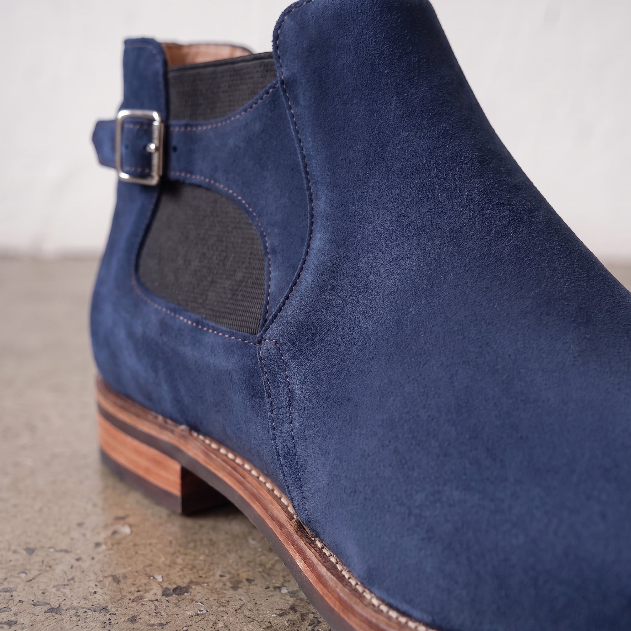 Men's Navy Blue Suede Chelsea Boots — Wickham