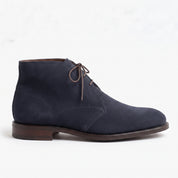 Men's Navy Blue Suede Chukka Boots — Harlowe