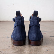 Men's Navy Blue Suede Jodhpur Boots — Newcastle