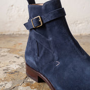 Men's Navy Blue Suede Jodhpur Boots — Newcastle