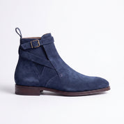 Men's Navy Blue Suede Jodhpur Boots — Newcastle