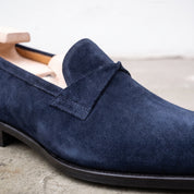 Men's Navy Blue Suede Loafers — Hamley — Hamley