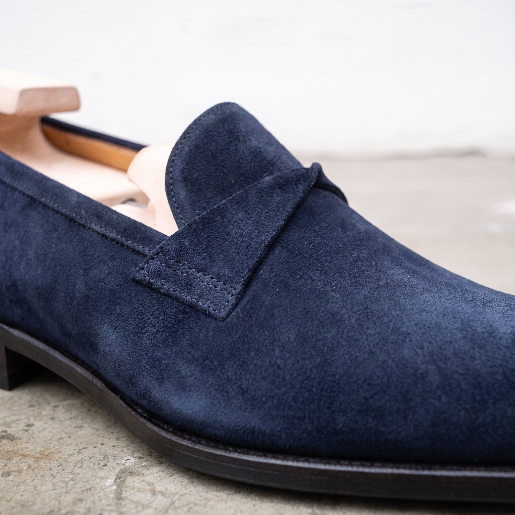 Men's Navy Blue Suede Loafers — Hamley — Hamley