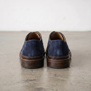 Men's Navy Blue Suede Plain-Toe Derby Shoes — Groves — Groves