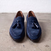 Men's Navy Blue Suede Tassel Loafers — Bilsdale — Bilsdale
