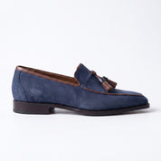 Men's Navy Blue Suede Tassel Loafers — Bilsdale — Bilsdale
