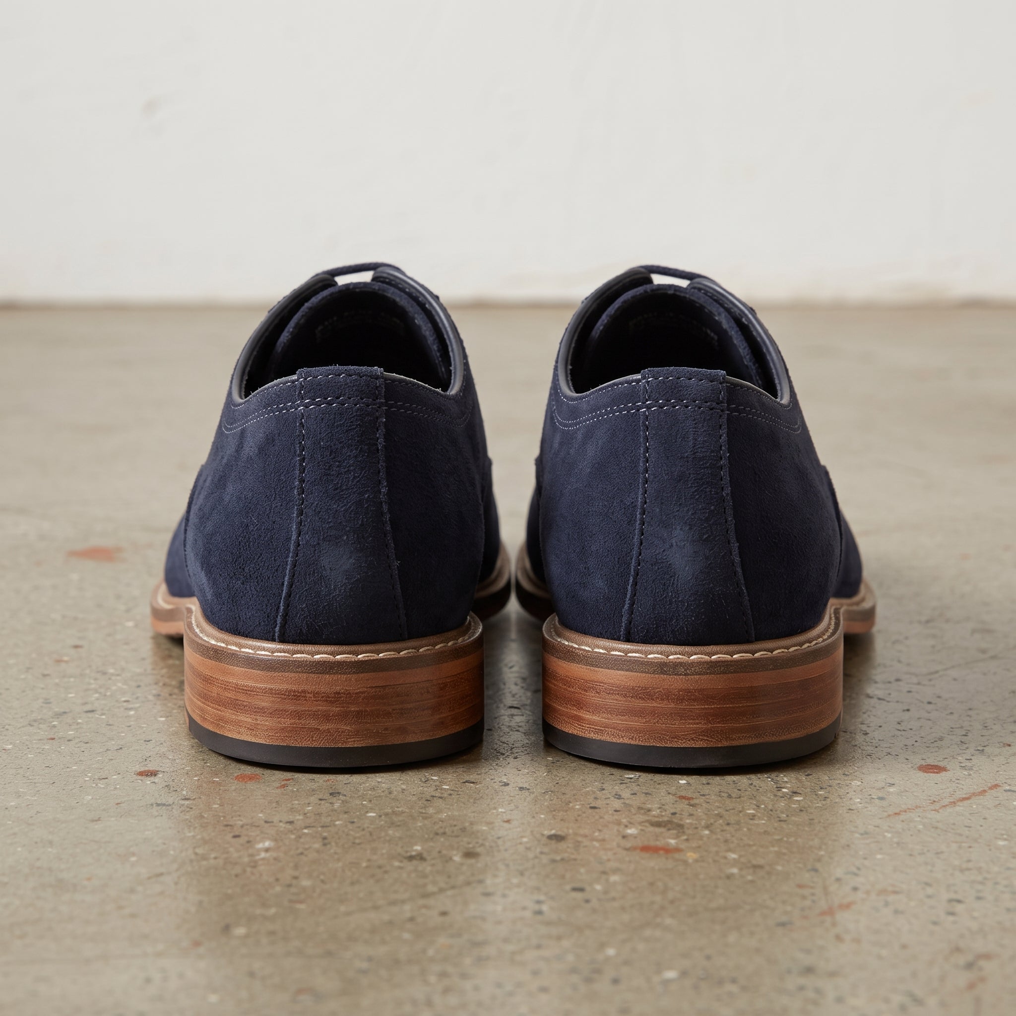 Men's Navy Cap-Toe Suede Oxfords — Culrain